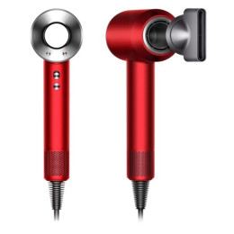 Фен Dyson Supersonic HD07 красный с черным дорожным чехлом и 5 насадками